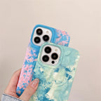 Protective Apple iPhone Back Cover - Blue Shaded Aesthetic Textured iPhone Soft Silicone Case - Style 2