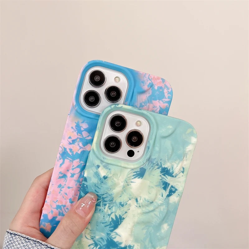 Protective Apple iPhone Back Cover - Blue Shaded Aesthetic Textured iPhone Soft Silicone Case - Style 2