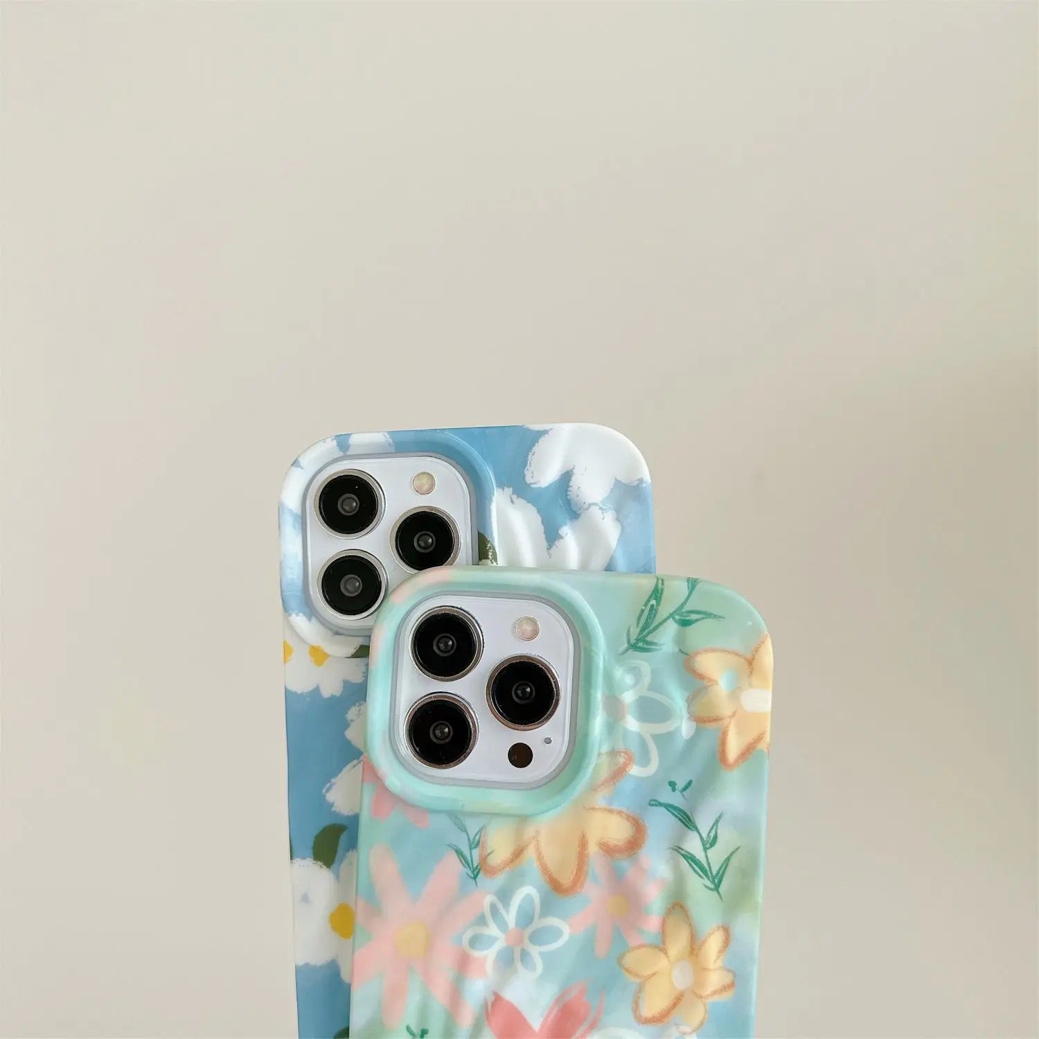 Floral Flowers Cute Aesthetic Textured iPhone Soft Silicone Case