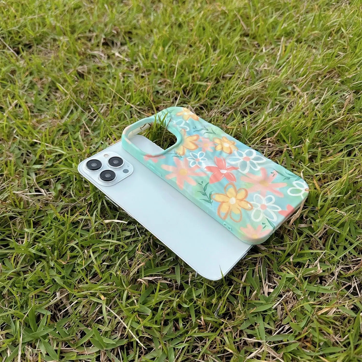 Protective Apple iPhone Back Cover - Floral Flowers Cute Aesthetic Textured iPhone Soft Silicone Case - Style 4