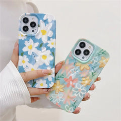 Floral Flowers Cute Aesthetic Textured iPhone Soft Silicone Case