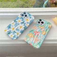 Floral Flowers Cute Aesthetic Textured iPhone Soft Silicone Case