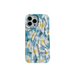 Floral Flowers Cute Aesthetic Textured iPhone Soft Silicone Case