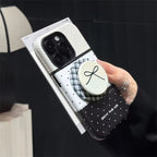 Protective Apple iPhone Back Cover - Black White Polka Dot Trendy Magsafe Magnetic Phone Holder iPhone Pre-Order Case - Style 3