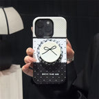 Protective Apple iPhone Back Cover - Black White Polka Dot Trendy Magsafe Magnetic Phone Holder iPhone Pre-Order Case - Style 5