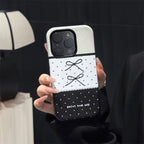 Protective Apple iPhone Back Cover - Black White Polka Dot Trendy Magsafe Magnetic Phone Holder iPhone Pre-Order Case - Style 6