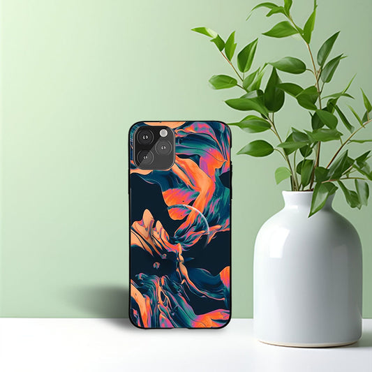 Marble Neon Phone Holder Glossy Metal Bumper Case Mobile Case by CoverMeUp