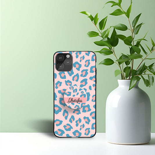 Pastel Leopard Phone Holder Glossy Metal Bumper Case Mobile Case by CoverMeUp