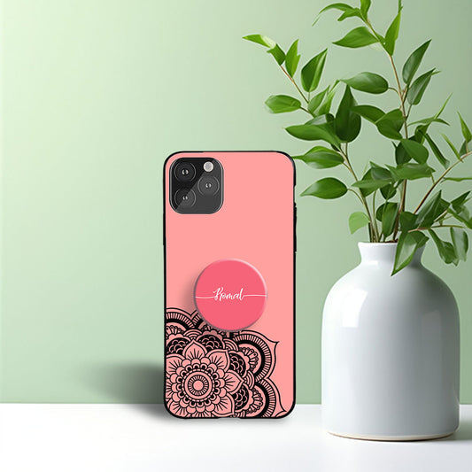 Blush Pink Mandala Phone Holder Glossy Metal Bumper Case Mobile Case by CoverMeUp