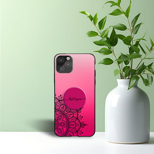 Soft Pink Mandal Accent Phone Holder Glossy Metal Bumper Case Mobile Case by CoverMeUp
