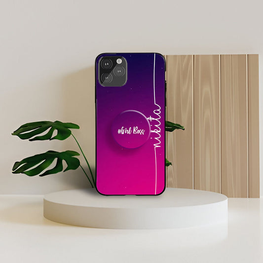 Pink & Purpel Phone Holder Glossy Metal Bumper Case Mobile Case by CoverMeUp