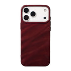 Protective Apple iPhone Back Cover - Maroon Glossy Textured Soft Silicone iPhone Case - Style 3