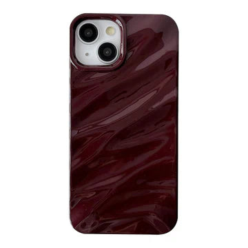 Protective Apple iPhone Back Cover - Maroon Glossy Textured Soft Silicone iPhone Case - Style 6