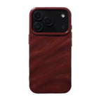 Protective Apple iPhone Back Cover - Maroon Glossy Textured Soft Silicone iPhone Case - Style 4