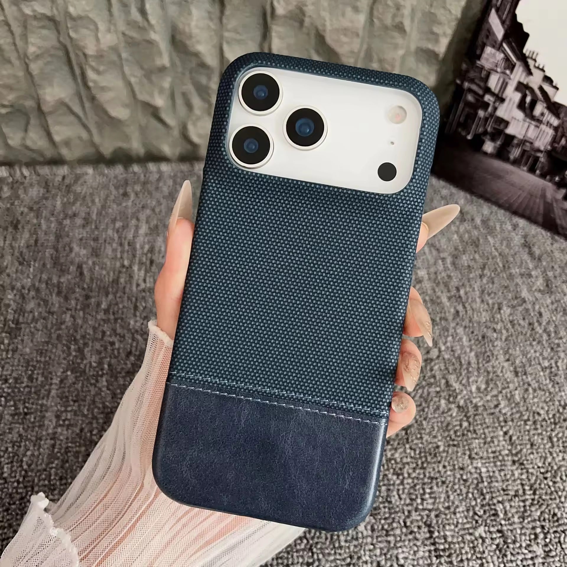 Protective Apple iPhone Back Cover - Premium Leather Anti-Slip iPhone Pre-Order Case - Style 8