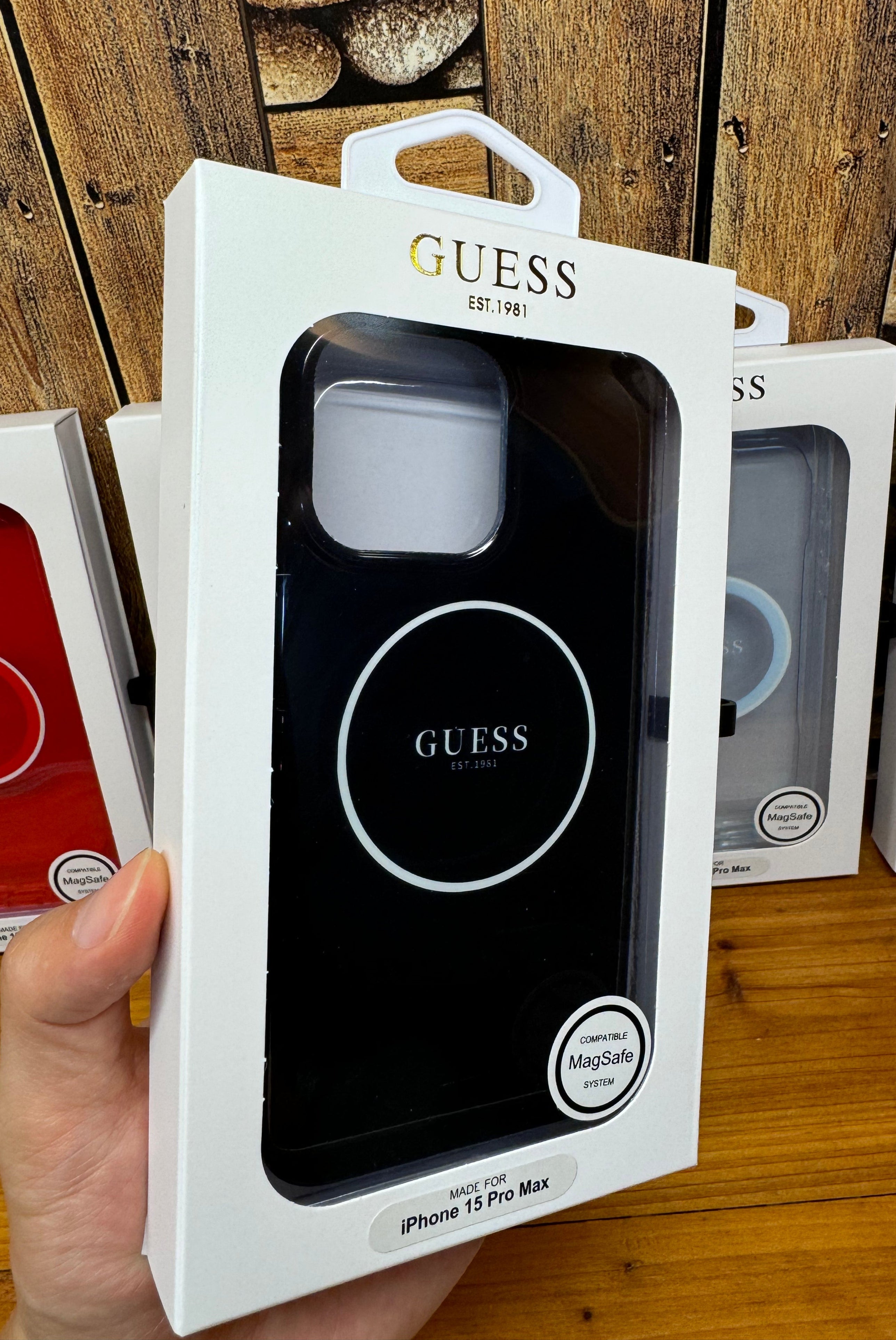 Luxury Branded Transparent Magsafe Case for iPhone 15 Pro Max (Black)