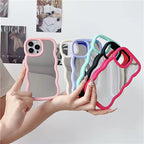 Protective Apple iPhone Back Cover - Macaron Makeup Mirror Wavy Rubber Bumper iPhone Case - Style 2