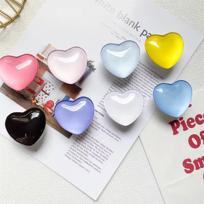 Cute Heart Glossy Gripper Phone Holder Bracket Mobile Case by CoverMeUp - Style 7