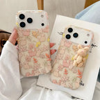 Protective Apple iPhone Back Cover - Cute Maple Leaf Cat With 3D Fur Bunny iPhone Pre-Order Soft Transparent Case