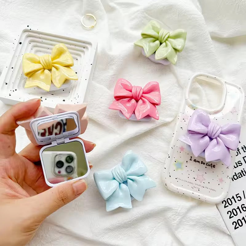 Trendy Bow Makeup Mirror Gripper Phone Holder Bracket