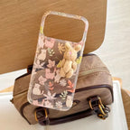 Protective Apple iPhone Back Cover - Cute Maple Leaf Cat With 3D Fur Bunny iPhone Pre-Order Soft Transparent Case - Style 4