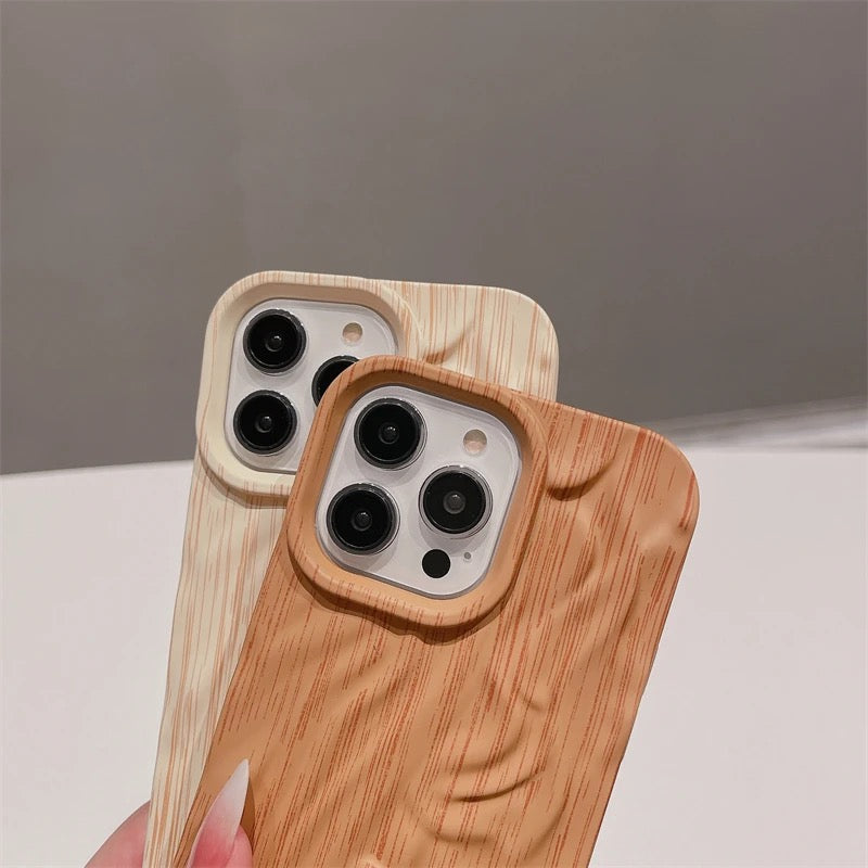 Protective Apple iPhone Back Cover - Wooden Textured iPhone Soft Silicone Case - Style 3