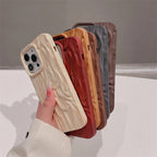 Protective Apple iPhone Back Cover - Wooden Textured iPhone Soft Silicone Case - Style 2