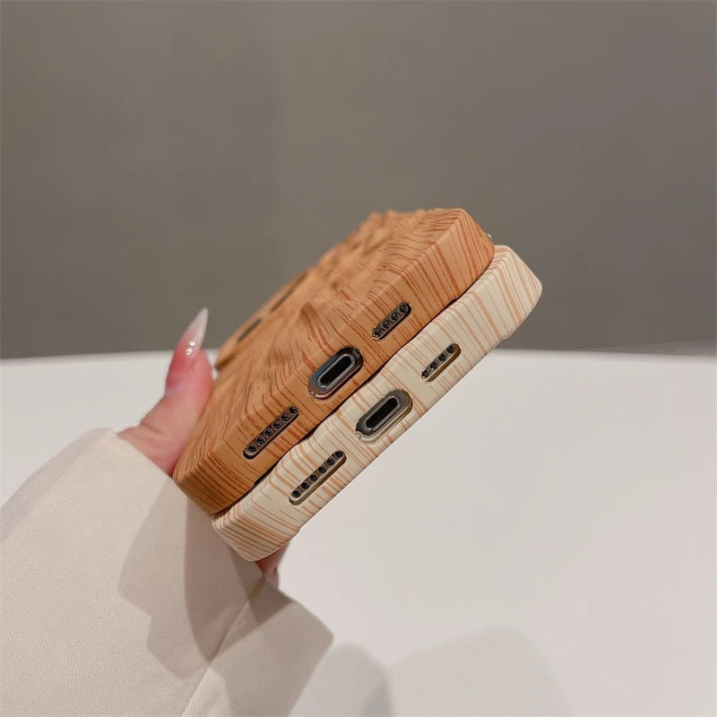 Protective Apple iPhone Back Cover - Wooden Textured iPhone Soft Silicone Case - Style 6