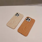 Protective Apple iPhone Back Cover - Wooden Textured iPhone Soft Silicone Case - Style 4