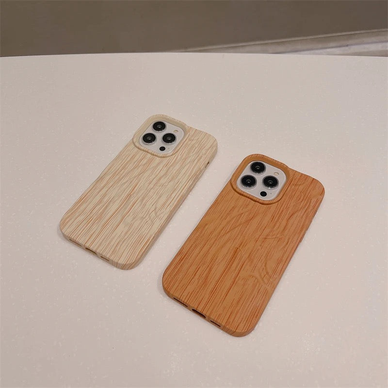Protective Apple iPhone Back Cover - Wooden Textured iPhone Soft Silicone Case - Style 4