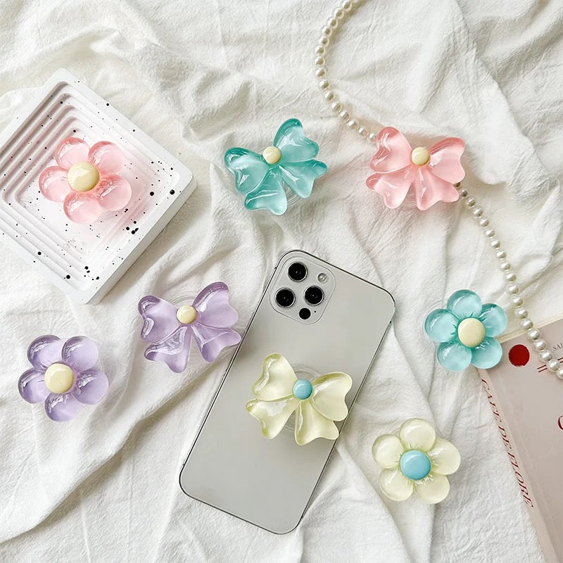 Cute Pastel Colors Bow Gripper Phone Holder Bracket Mobile Case by CoverMeUp - Style 4
