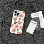 Protective Apple iPhone Back Cover - Teddy Bear Brown White Aesthetic Textured iPhone Soft Silicone Case - Style 4