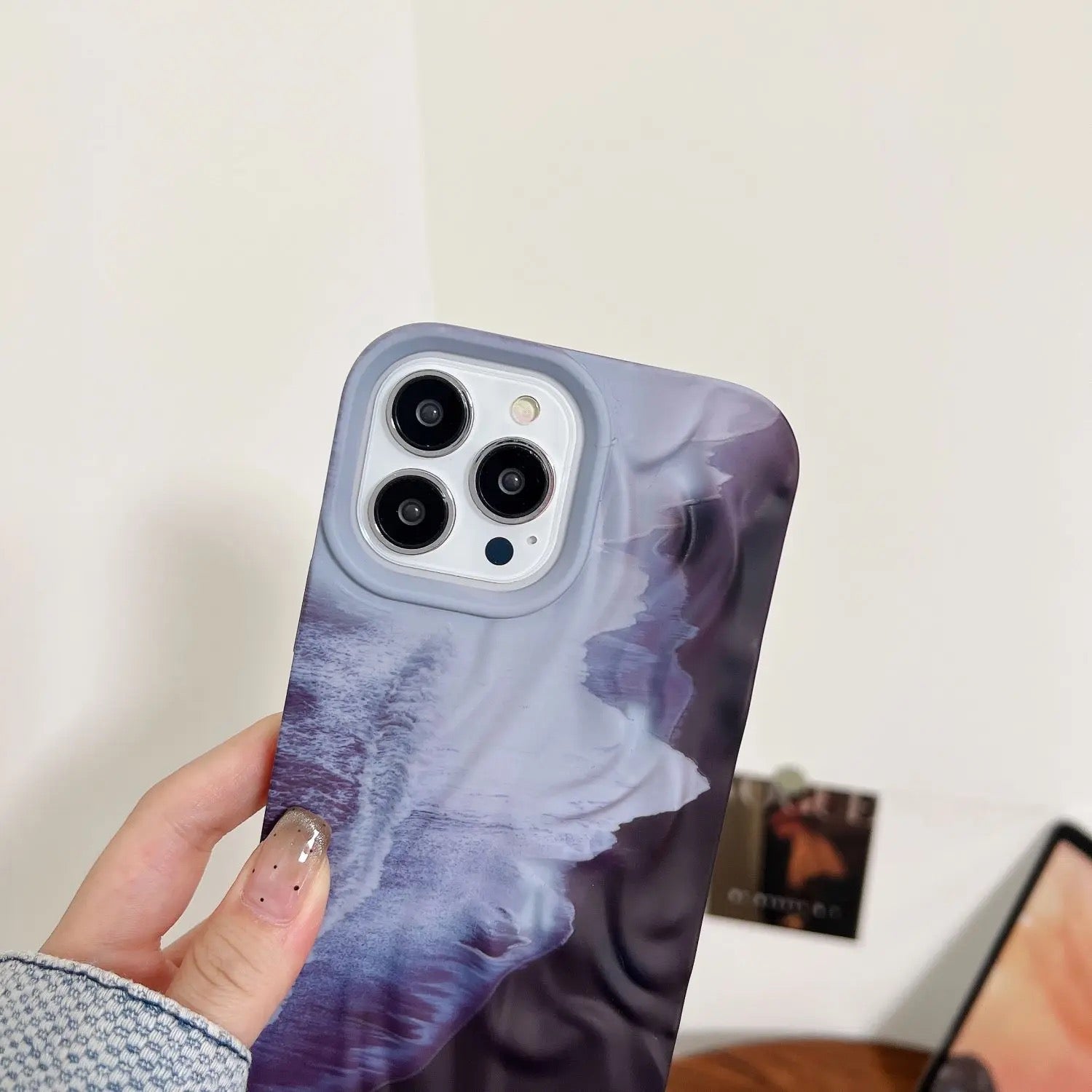 Black Gray Aesthetic Textured iPhone Soft Silicone Case
