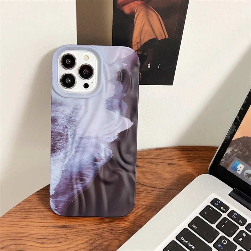 Black Gray Aesthetic Textured iPhone Soft Silicone Case