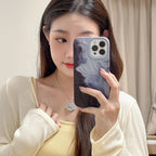 Protective Apple iPhone Back Cover - Black Gray Aesthetic Textured iPhone Soft Silicone Case - Style 7