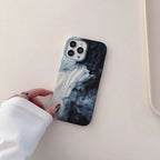 Protective Apple iPhone Back Cover - Black White Waves Aesthetic Textured iPhone Soft Silicone Case - Style 3