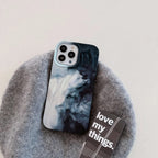 Protective Apple iPhone Back Cover - Black White Waves Aesthetic Textured iPhone Soft Silicone Case
