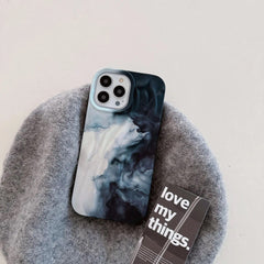 Black White Waves Aesthetic Textured iPhone Soft Silicone Case