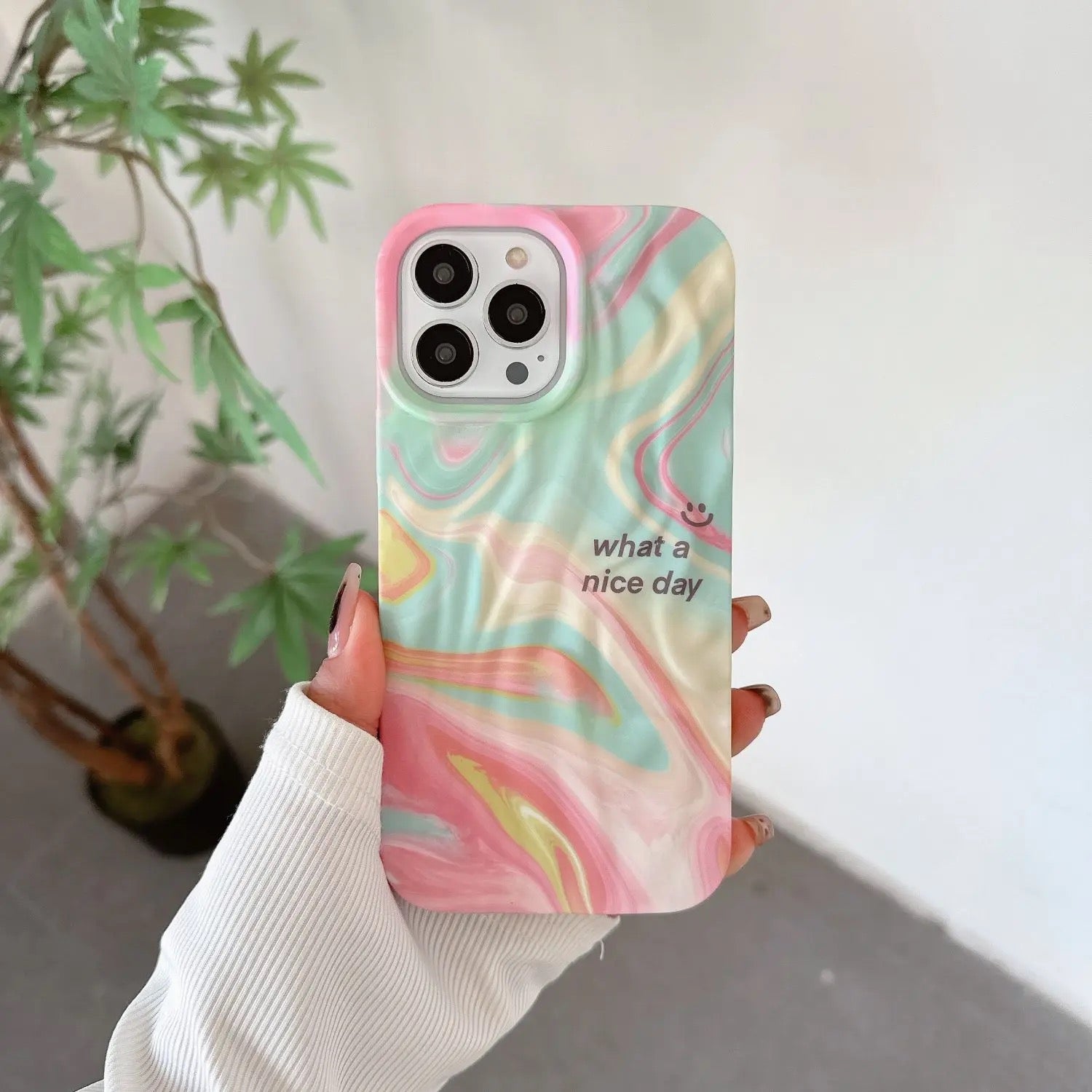 What A Day Aesthetic Textured iPhone Soft Silicone Case
