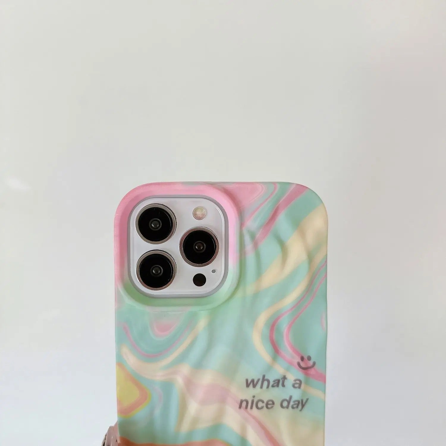 Protective Apple iPhone Back Cover - What A Day Aesthetic Textured iPhone Soft Silicone Case - Style 4