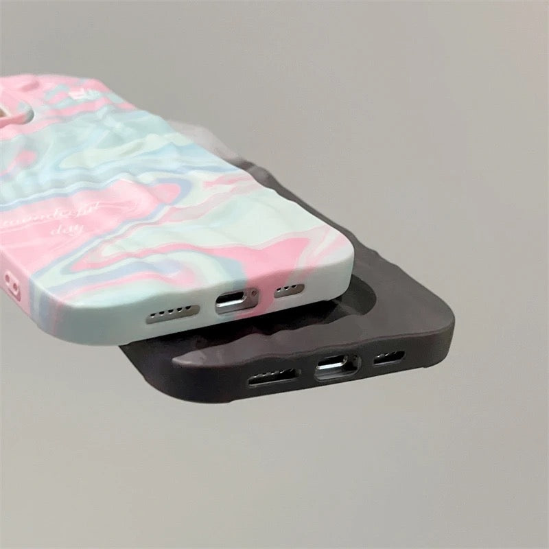 Protective Apple iPhone Back Cover - Pink Blue Shaded Aesthetic Textured iPhone Soft Silicone Case - Style 5
