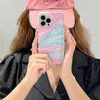 Protective Apple iPhone Back Cover - Pink Blue Shaded Aesthetic Textured iPhone Soft Silicone Case - Style 4