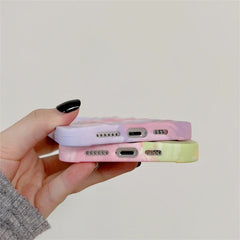 Purple Yellow Cute Aesthetic Textured iPhone Soft Silicone Case