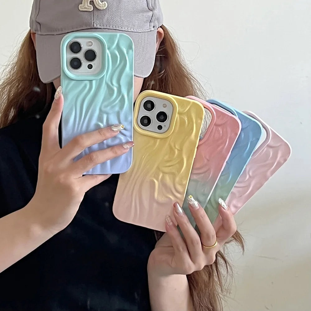 Protective Apple iPhone Back Cover - Dual Shaded Aesthetic Textured iPhone Soft Silicone Case - Style 4