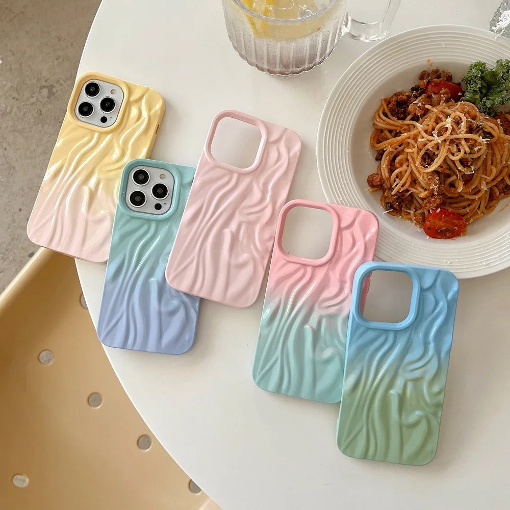 Dual Shaded Aesthetic Textured iPhone Soft Silicone Case