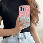 Protective Apple iPhone Back Cover - Dual Shaded Aesthetic Textured iPhone Soft Silicone Case - Style 2