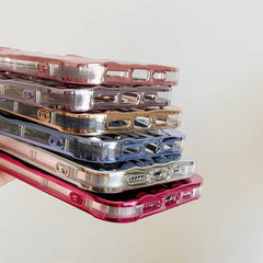 Glossy Plated Color Aesthetic Textured iPhone Soft Silicone Case