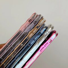Glossy Plated Color Aesthetic Textured iPhone Soft Silicone Case