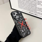 Protective Apple iPhone Back Cover - Death Red Designer Transparent Case for iPhone 14 Pro Max - Style 2
