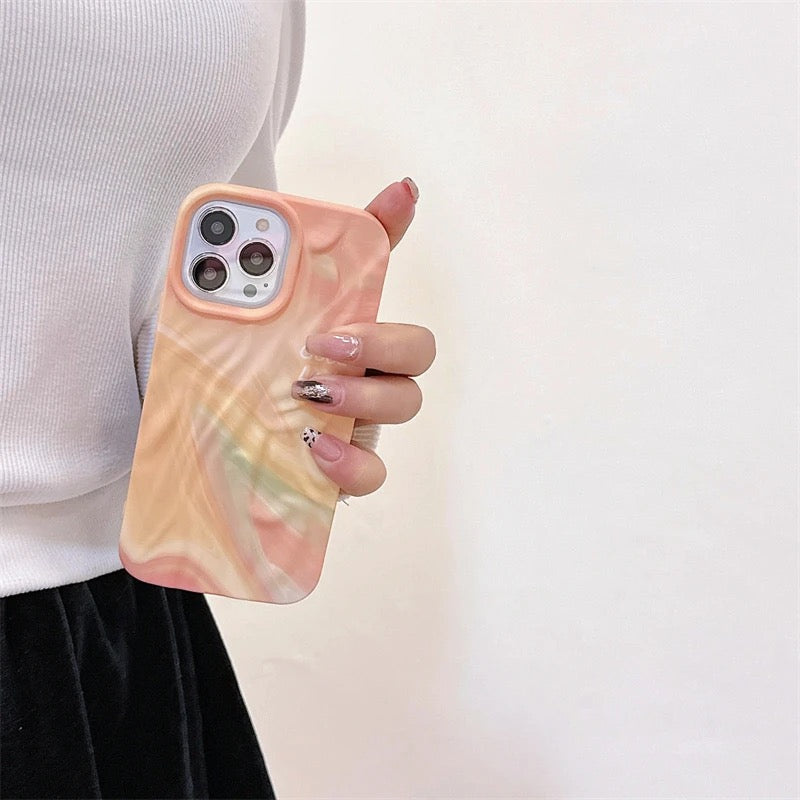 Peach Shaded Aesthetic Textured iPhone Soft Silicone Case